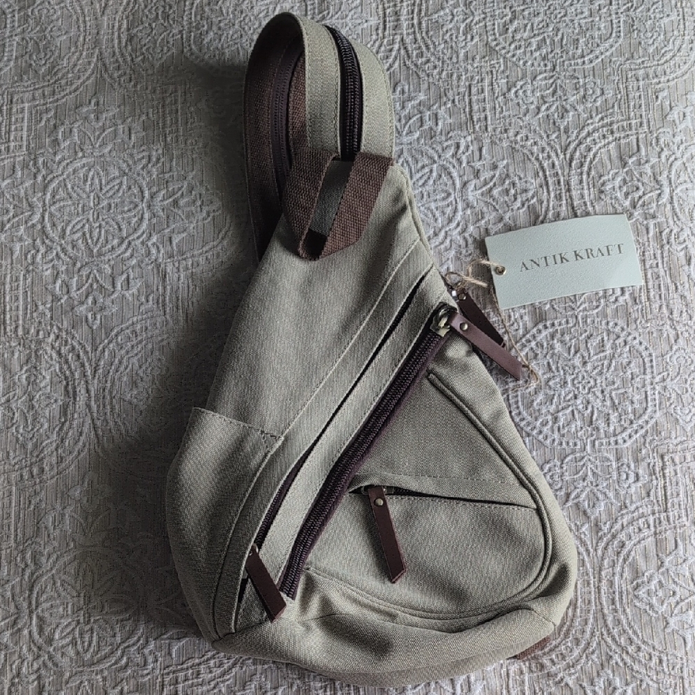 Antik Kraft Men's Beige Belt Bag